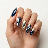navy white gold 3d chrome almond press on nails geometric floral glitter lifestyle 01