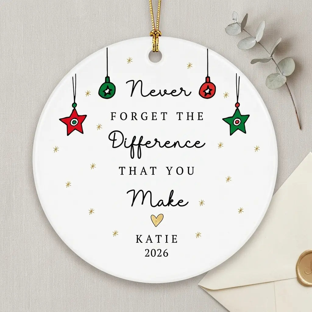 never forget the difference that you make thank you personalized ornament lifestyle 2