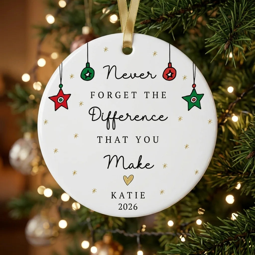never forget the difference that you make thank you personalized ornament tree