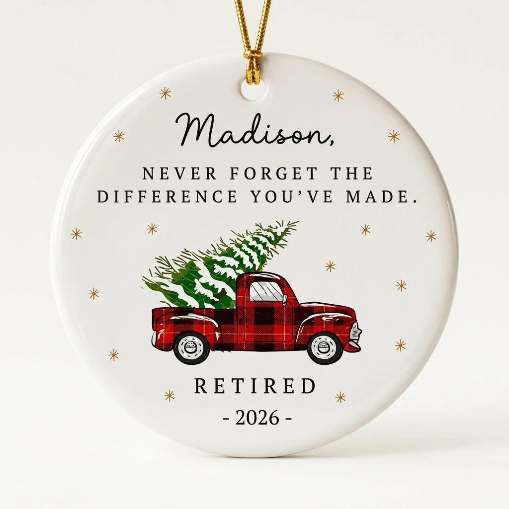 never forget the difference you ve made retirement personalized ornament hero