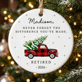 never forget the difference you ve made retirement personalized ornament tree