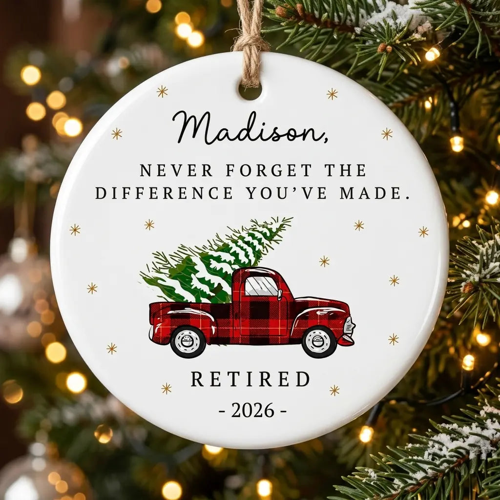 never forget the difference you ve made retirement personalized ornament tree