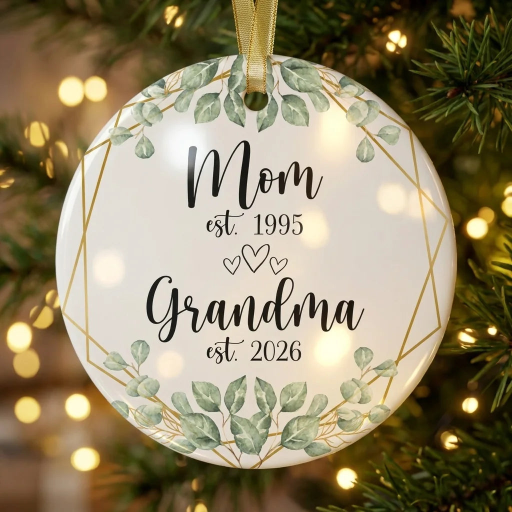 new grandma announcement personalized ornament tree