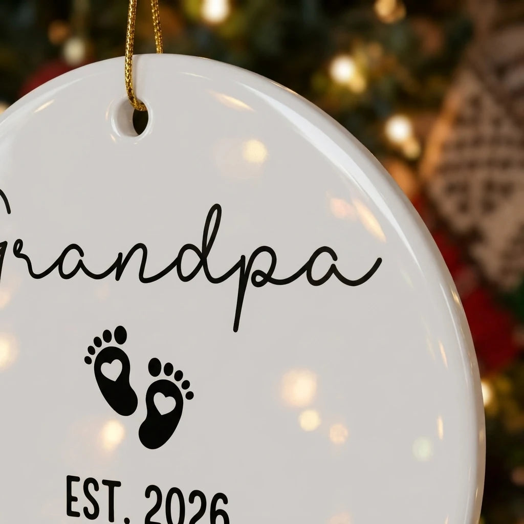 new grandpa personalized ornament detail
