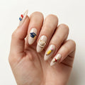 nude 3d almond press on nails school cap book pencil diploma mockup 01