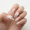 nude 3d french tip almond press on nails ribbon bow pearl mockup 02