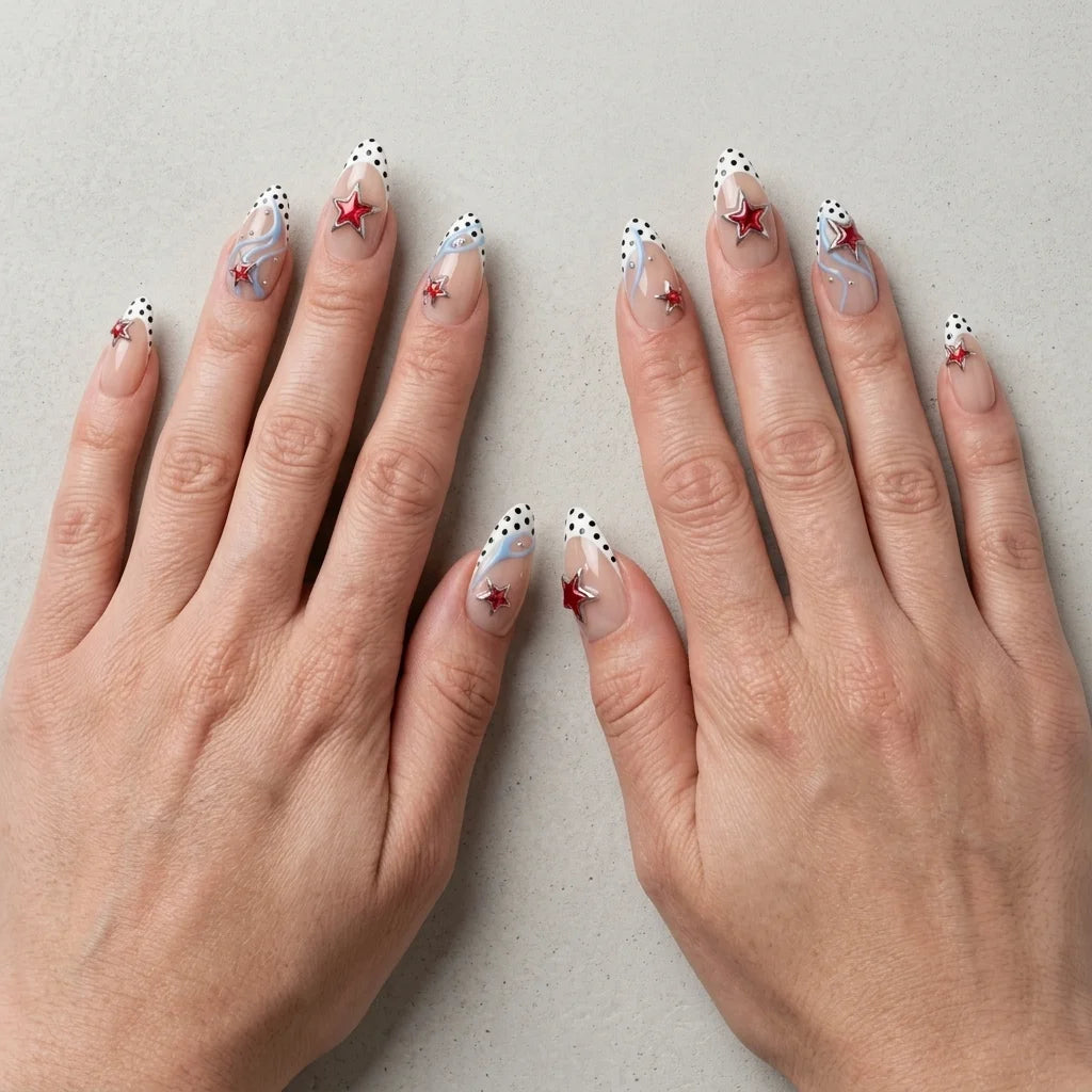nude french tip 3d almond short press on nails stars mockup 02