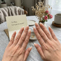 nude hand painted stiletto medium press on nails motherhood heart lifestyle 02