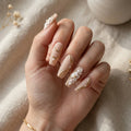 nude matte 3d coffin press on nails gold chrome swirl flower mockup 01