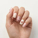 nude pink white 3d halloween square short press on nails gothic ghost bat detail 04