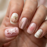 nude pink white 3d halloween square short press on nails gothic ghost pumpkin lifestyle 03