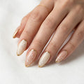 nude white gold french tip almond press on nails botanical flower mockup 01