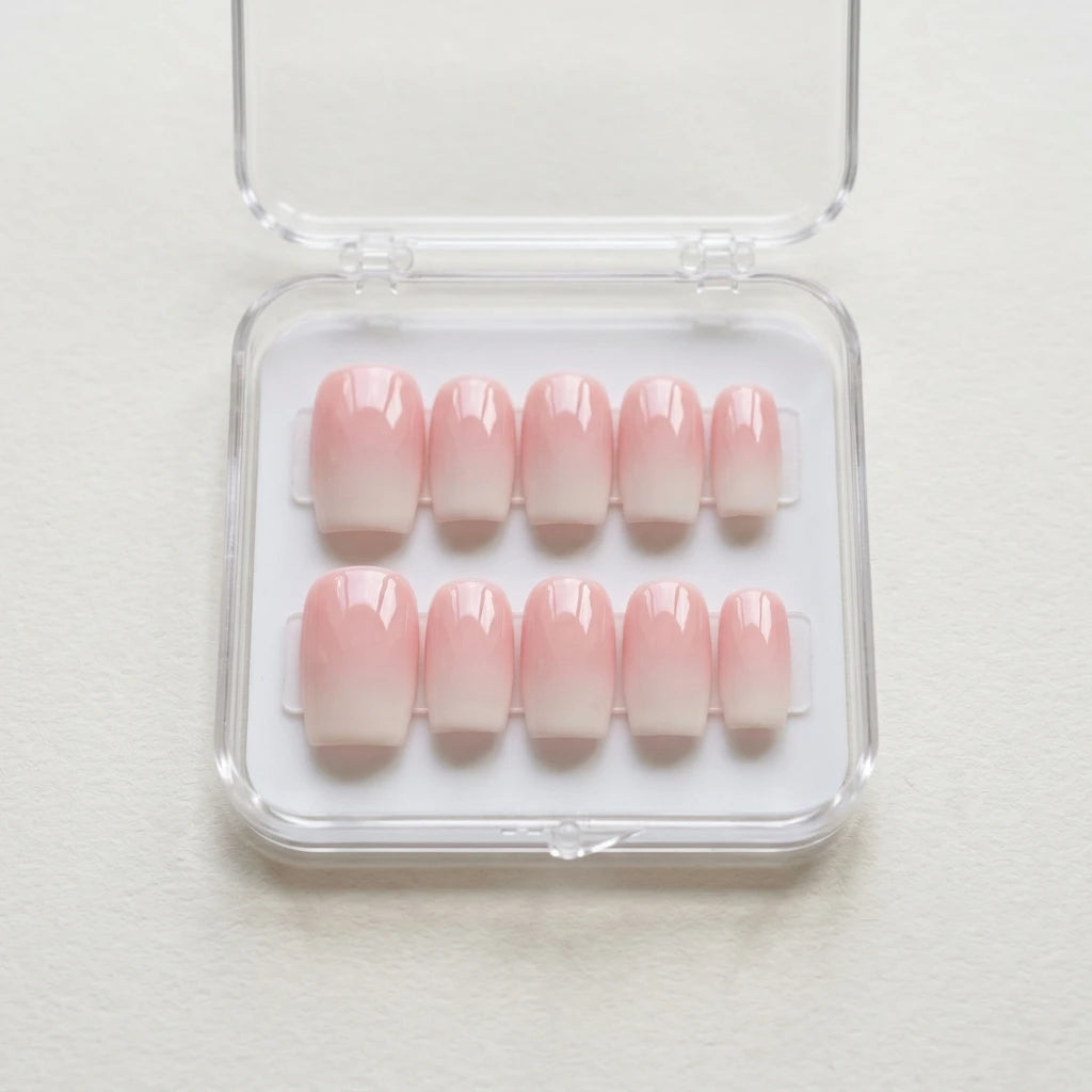 nude white ombre coffin press on nails baby boomer mockup 01