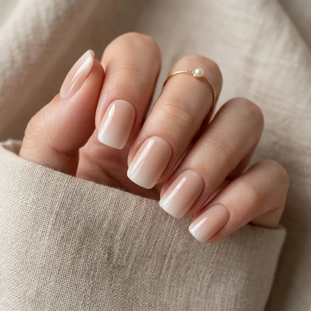 nude white ombre square press on nails mockup 01