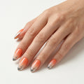 orange ombre chrome french tip almond press on nails silver heart mockup 01