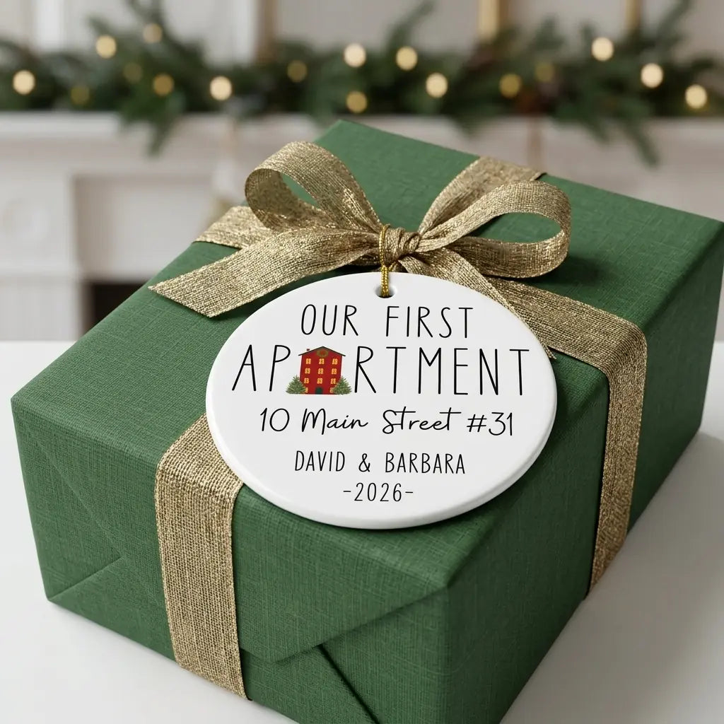 our first apartment personalized ornament gift