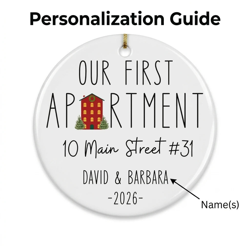 our first apartment personalized ornament guide