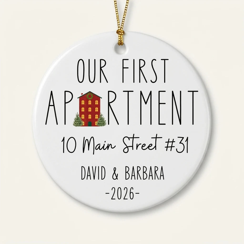 our first apartment personalized ornament hero