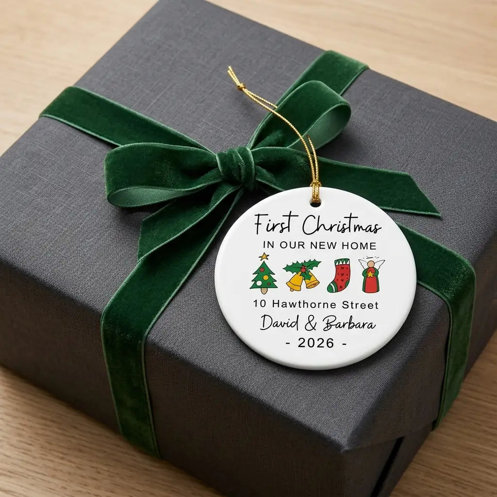 our first christmas in our new home christmas symbols personalized ornament gift