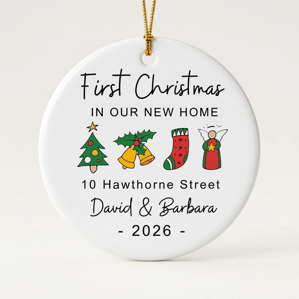 our first christmas in our new home christmas symbols personalized ornament hero