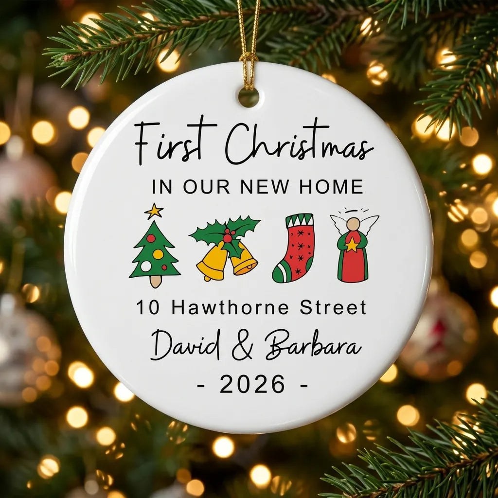 our first christmas in our new home christmas symbols personalized ornament tree