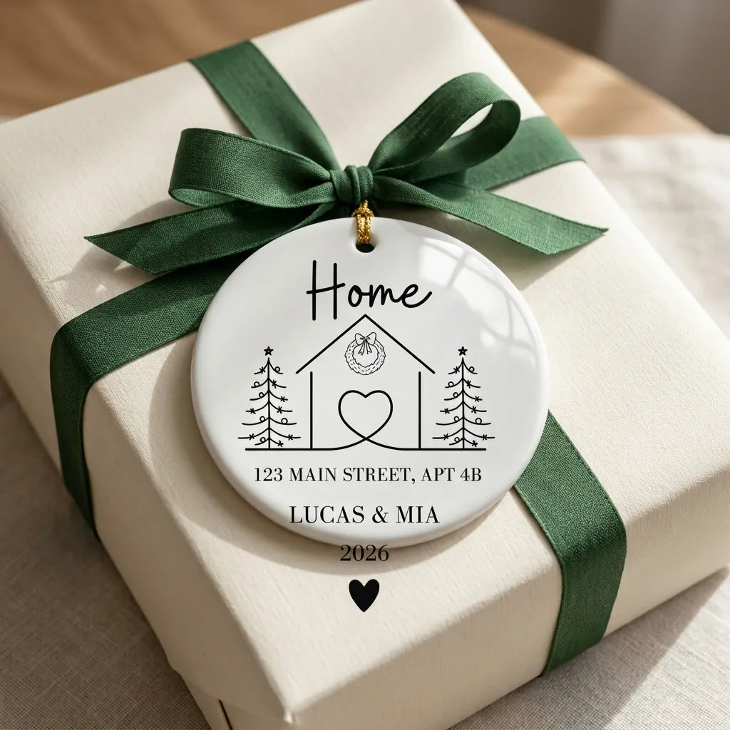 our first christmas in our new home personalized ornament gift