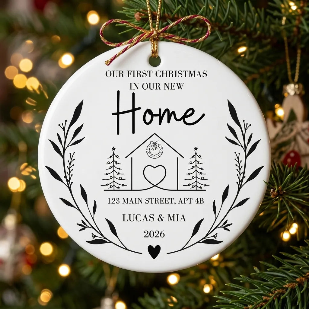 our first christmas in our new home personalized ornament tree