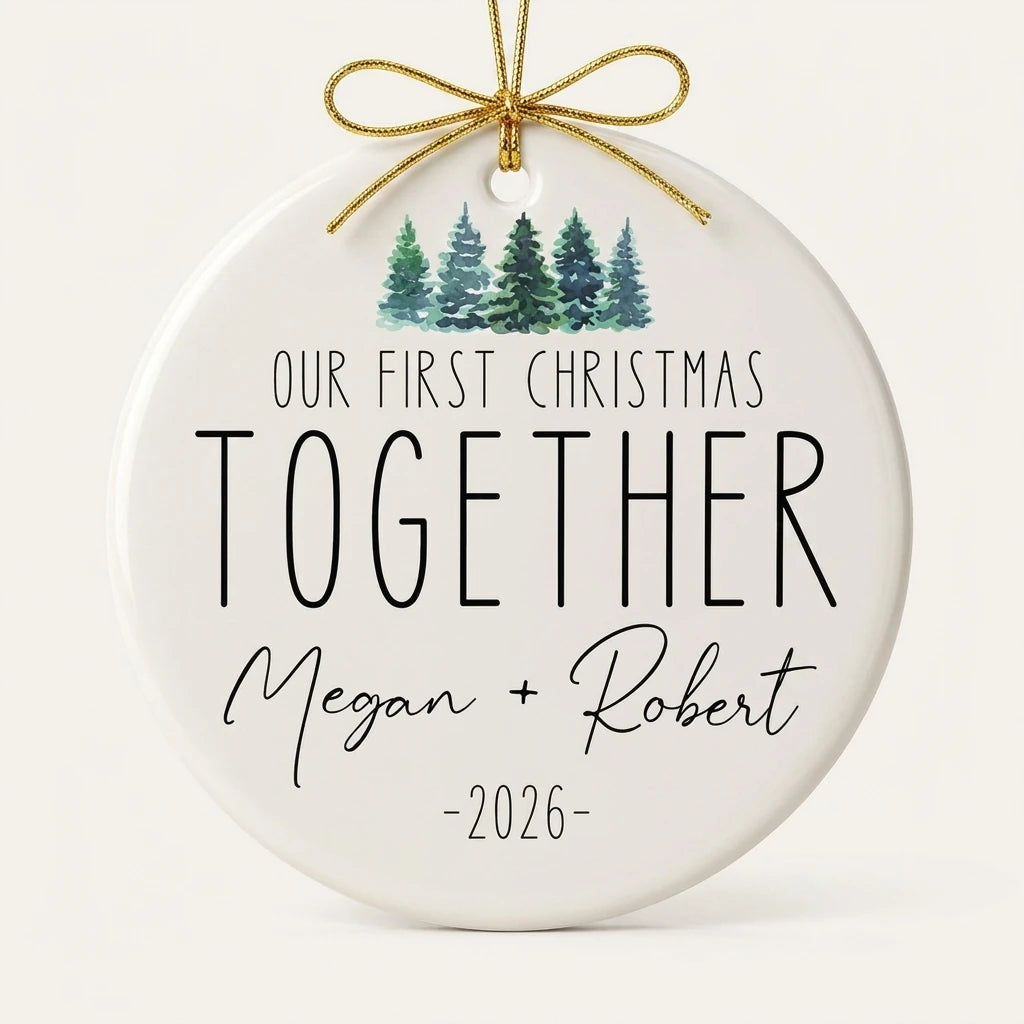our first christmas together christmas tree personalized ornament hero