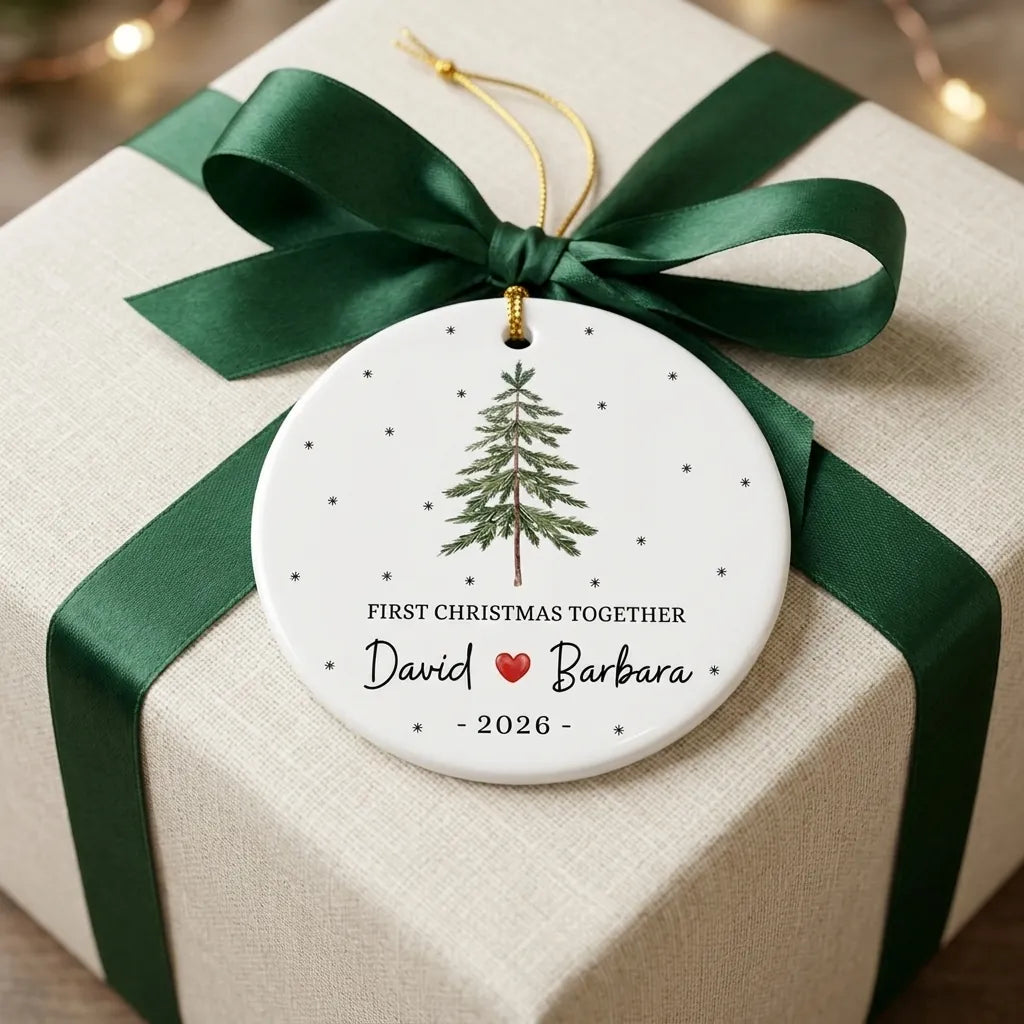 our first christmas together red heart personalized ornament gift