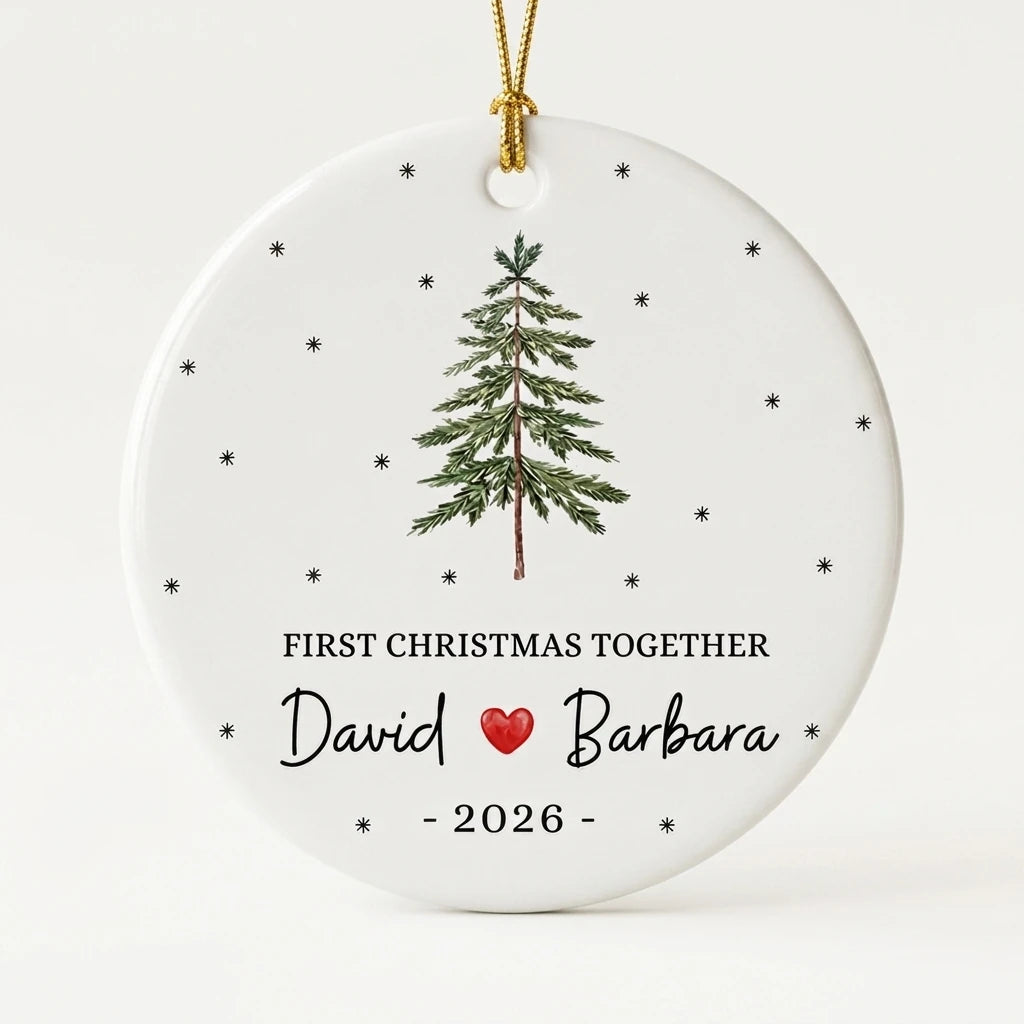 our first christmas together red heart personalized ornament hero