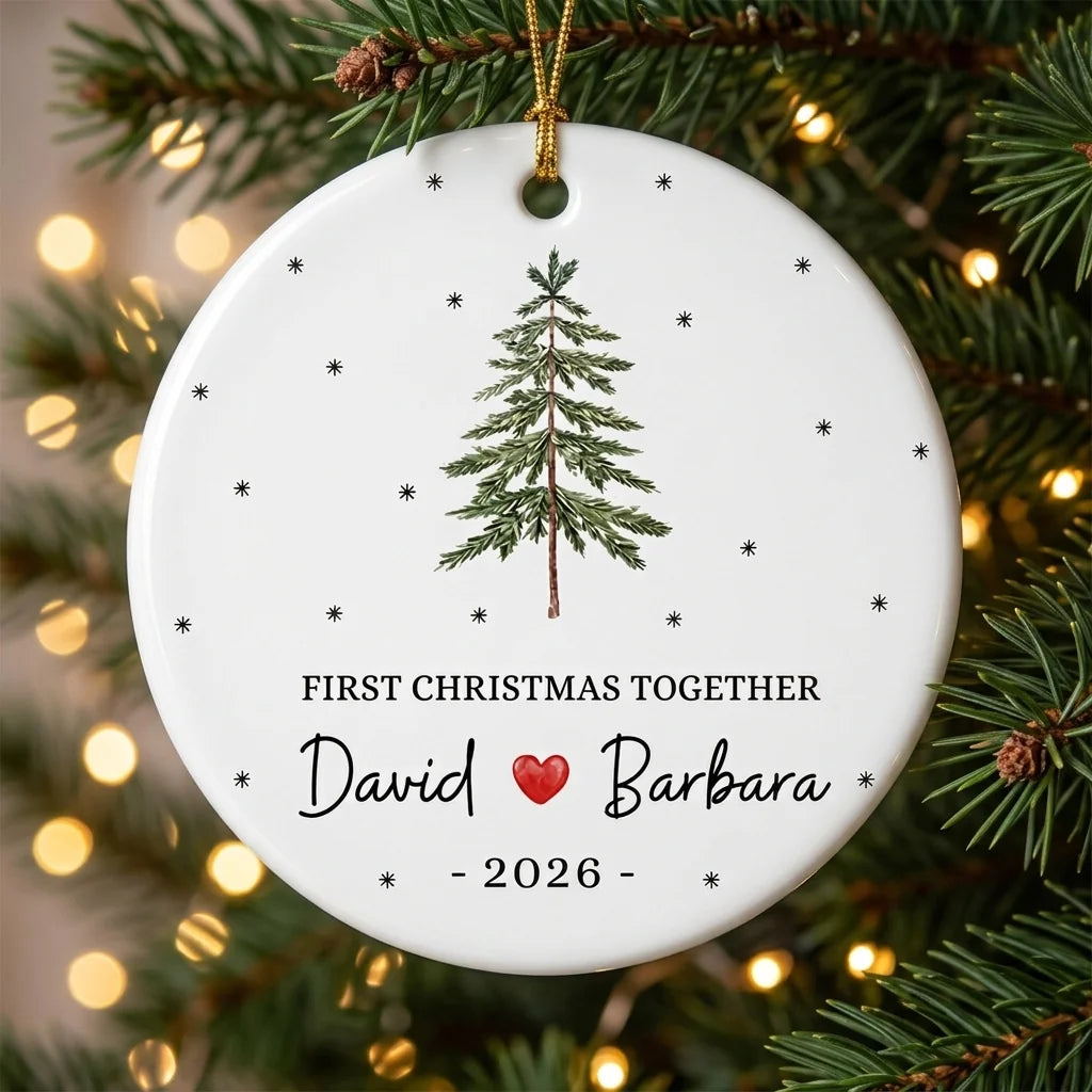 our first christmas together red heart personalized ornament tree