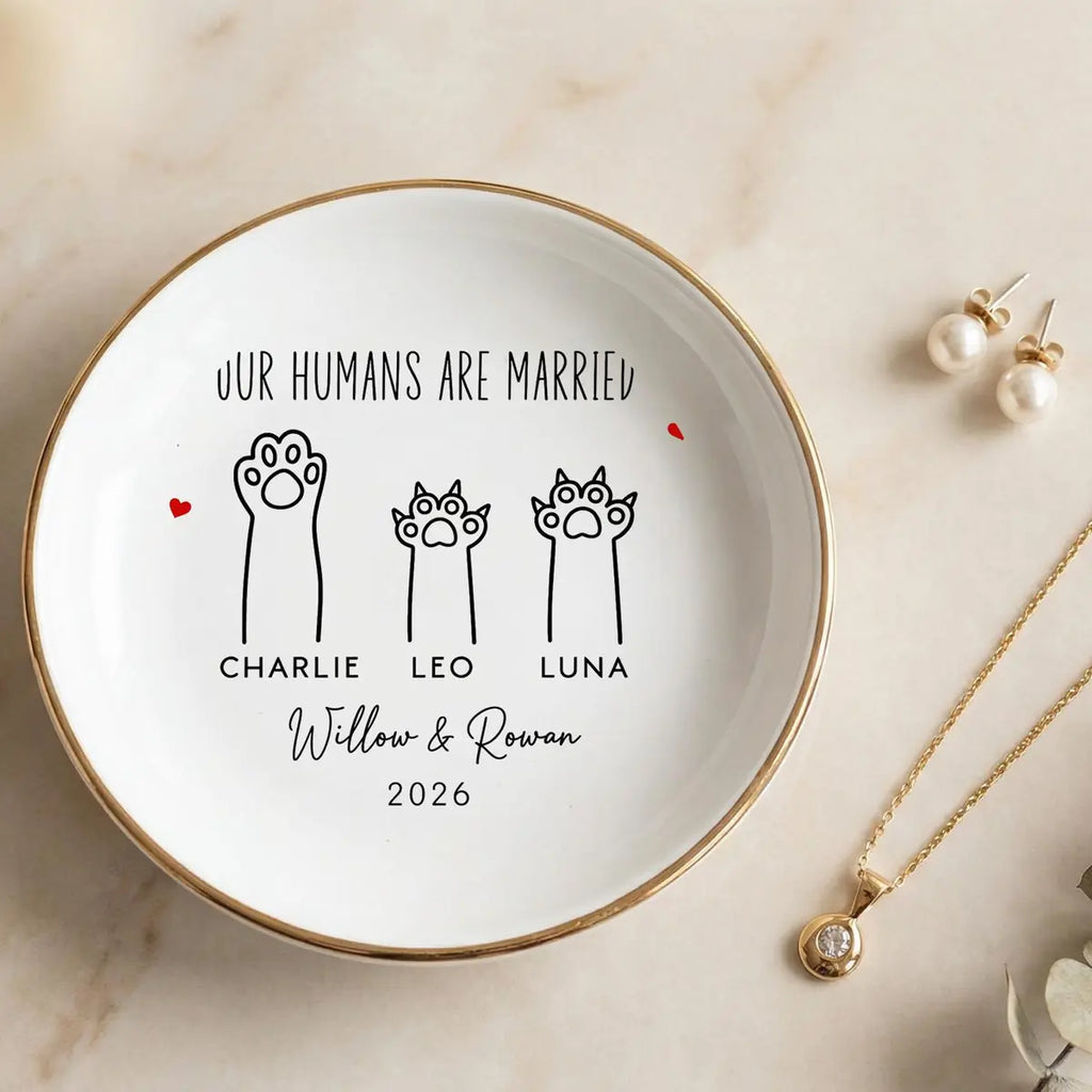 Pet Wedding Ring Dish, Our Humans Are Married Keepsake, Dog Cat Gift variant