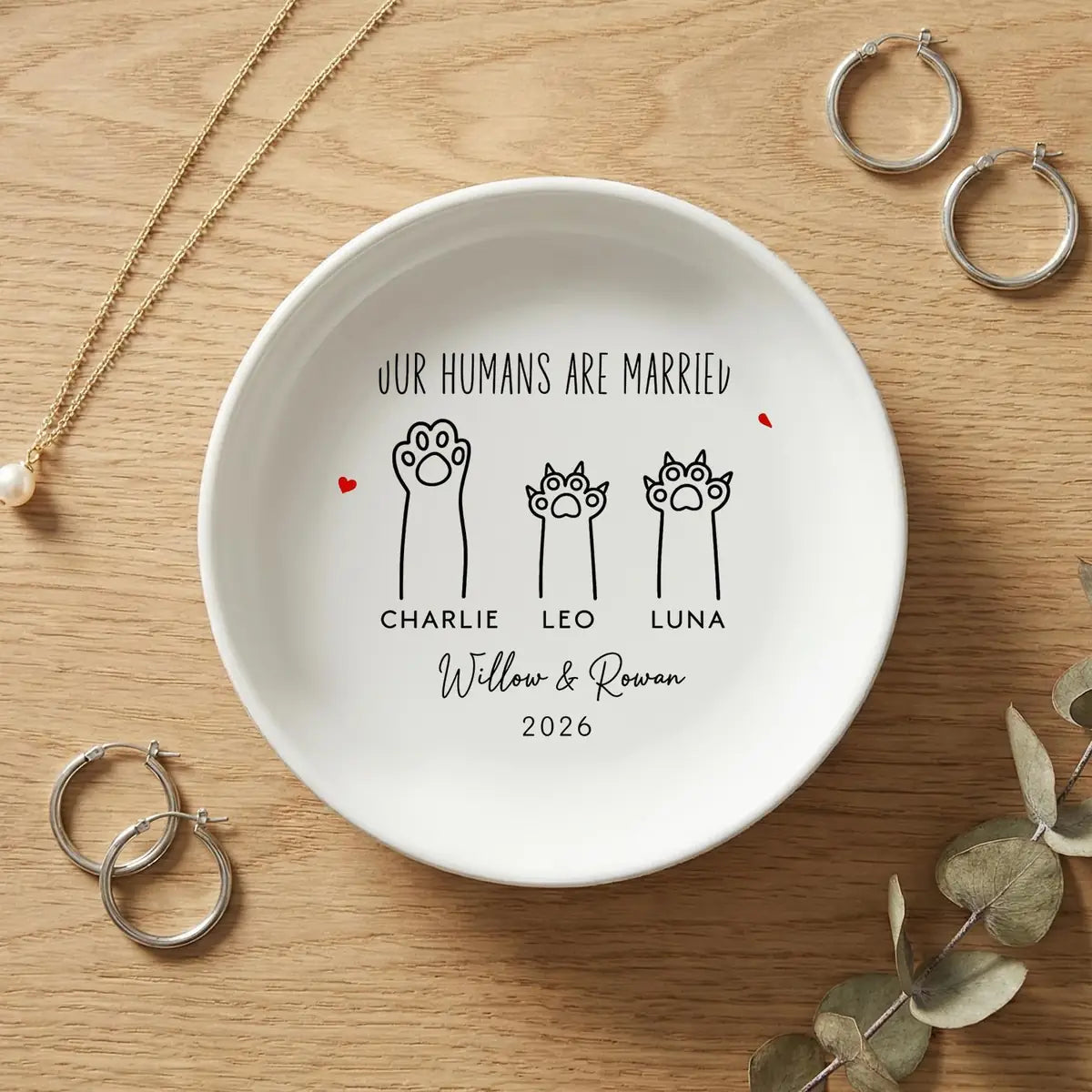 Pet Wedding Ring Dish, Our Humans Are Married Keepsake, Dog Cat Gift variant