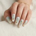 pale blue ombre coffin medium press on nails golden koi fish lifestyle 02