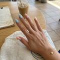 pastel 3d almond medium press on nails hibiscus golden seashell lifestyle 02