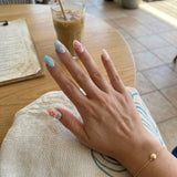 pastel 3d almond medium press on nails hibiscus golden seashell lifestyle 02