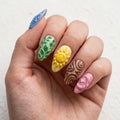 pastel 3d hand painted almond press on nails celestial botanical lifestyle 02