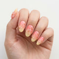 peach yellow 3d ombre oval press on nails cherry blossom detail 04