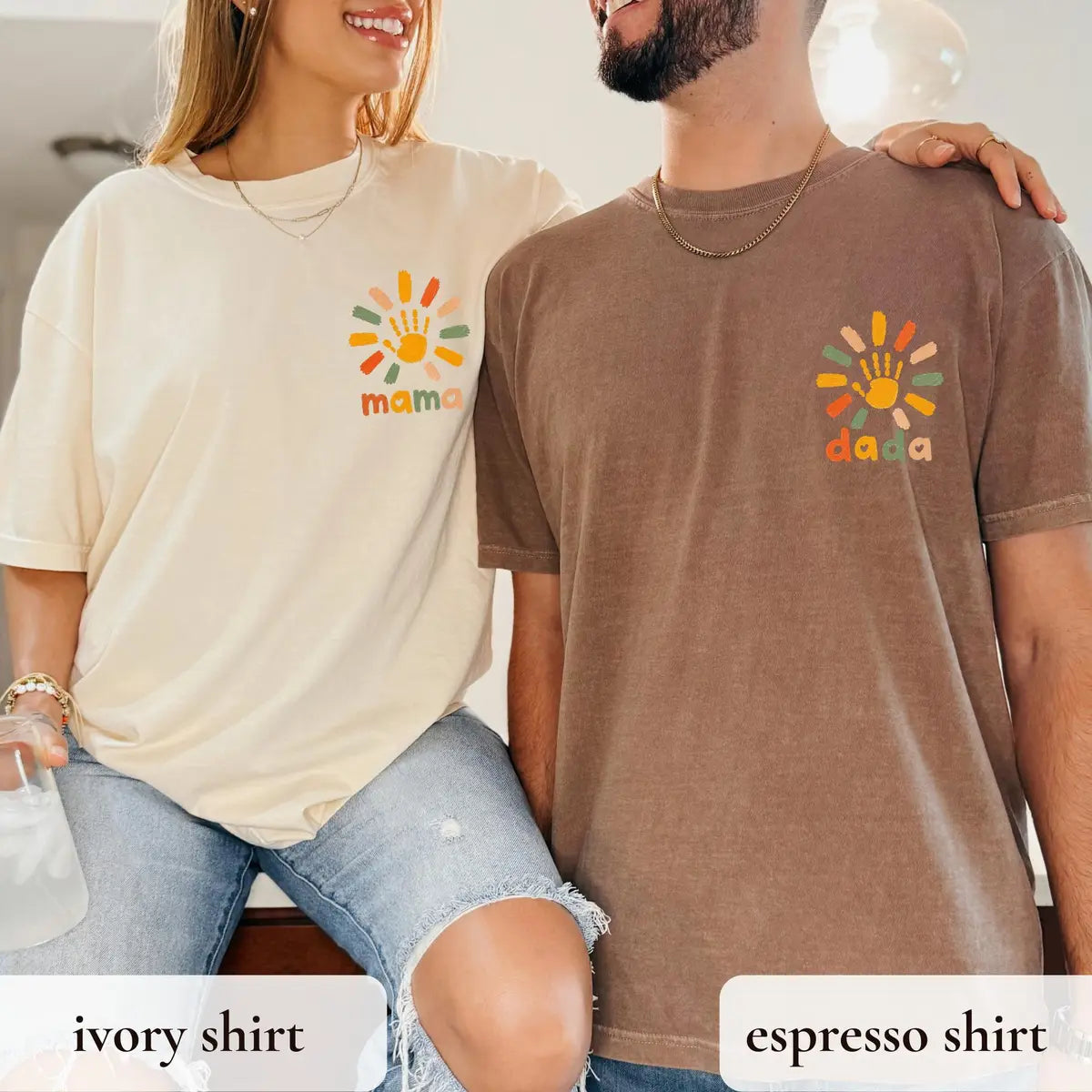 Personalized Family Matching Shirts graphic Comfort Colors T-shirt, additional product photograph.