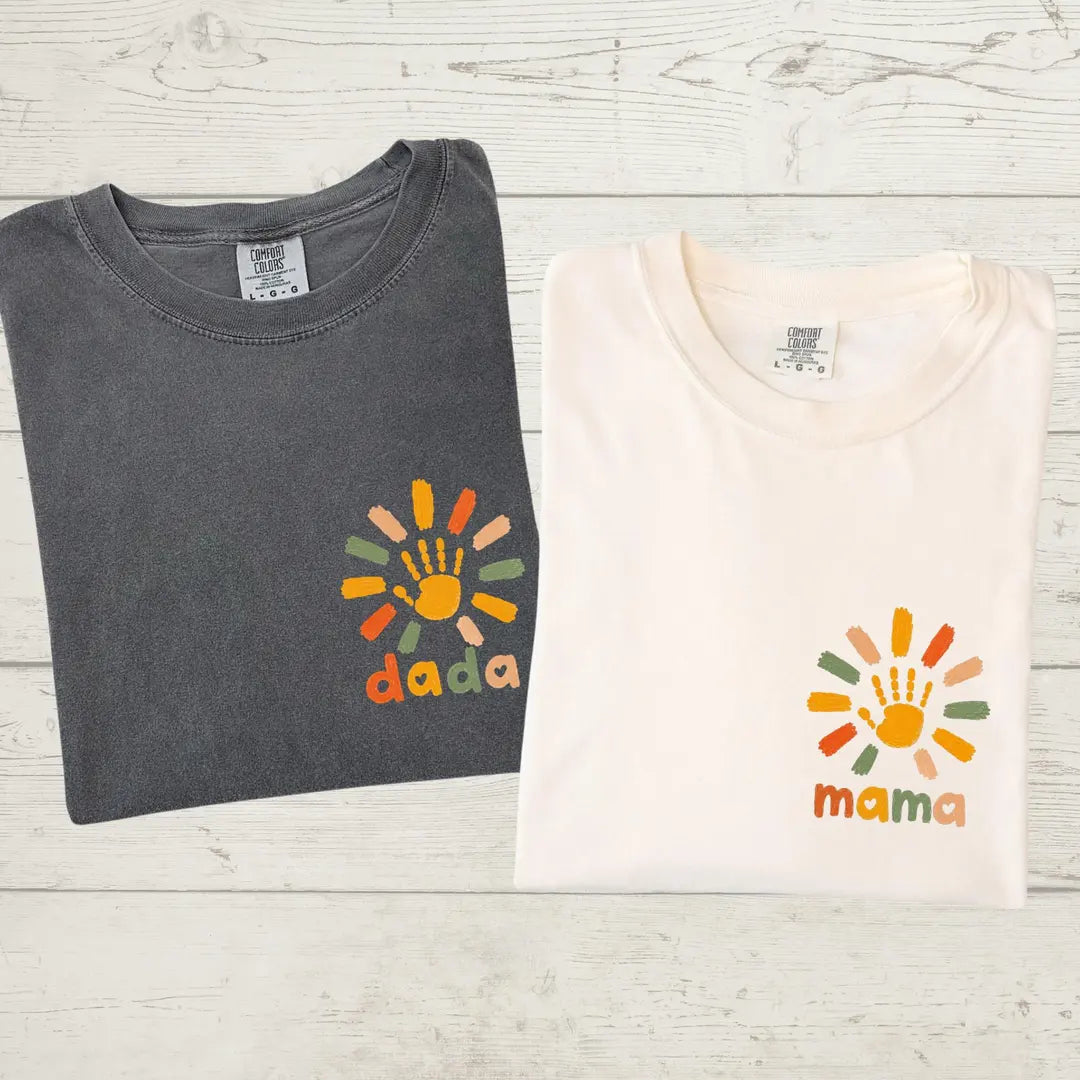 Comfort Colors T-shirt with Personalized Family Matching Shirts printed design, featured shirt mockup.
