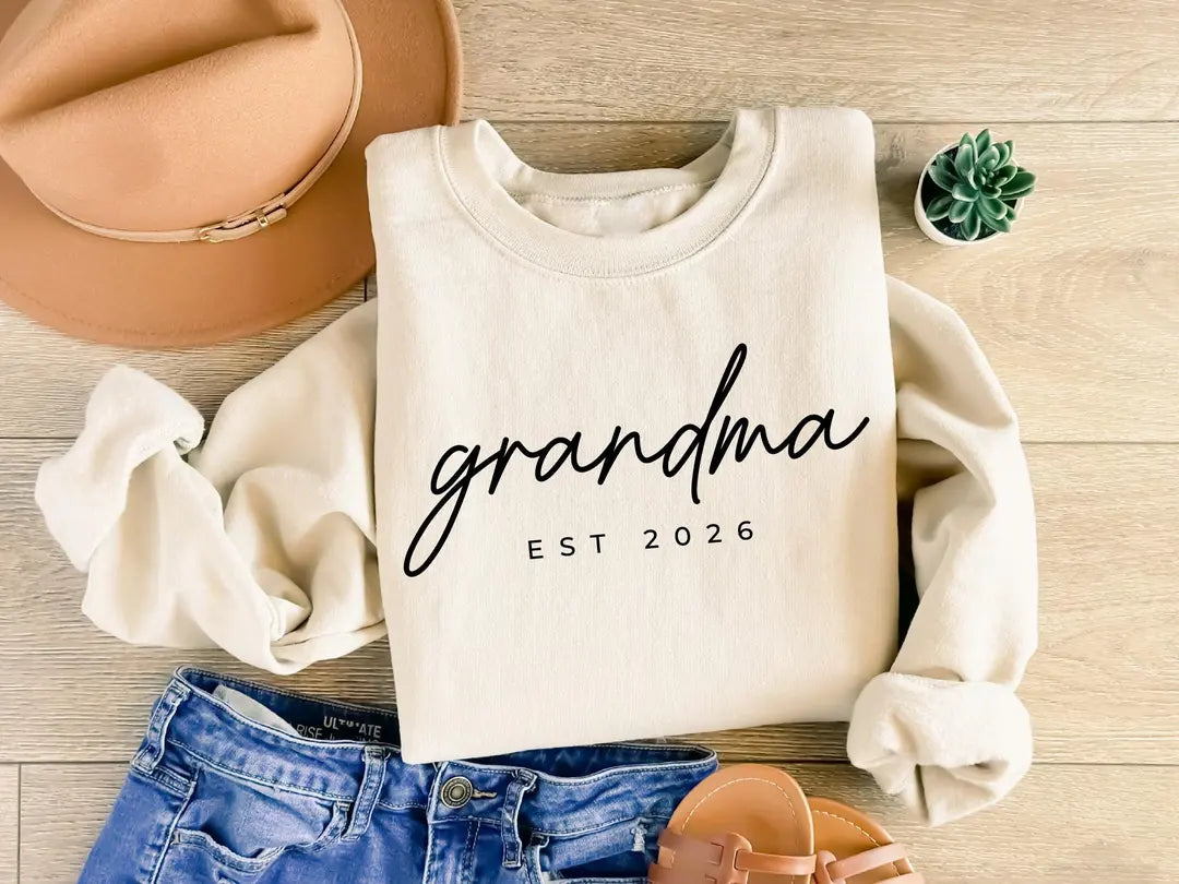 Personalized Grandma Est Crewneck Sweatshirt alternate product view.