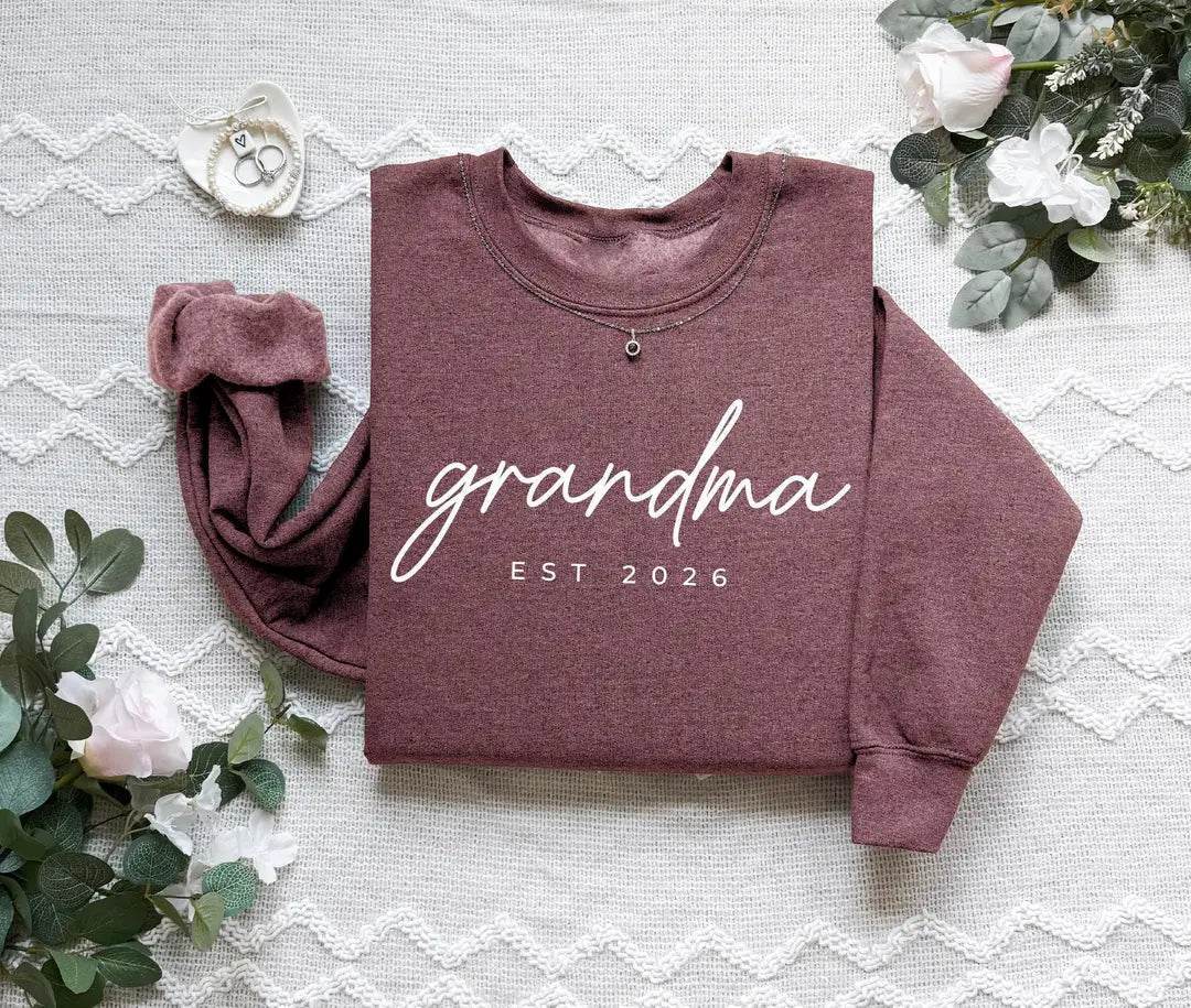 Personalized Grandma Est Crewneck Sweatshirt alternate product view.