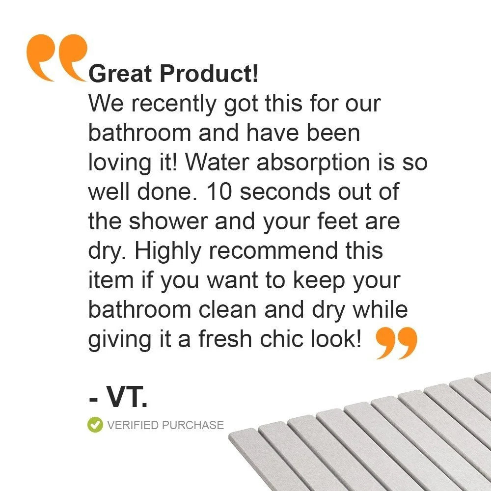 Product review with a white mat on a white background