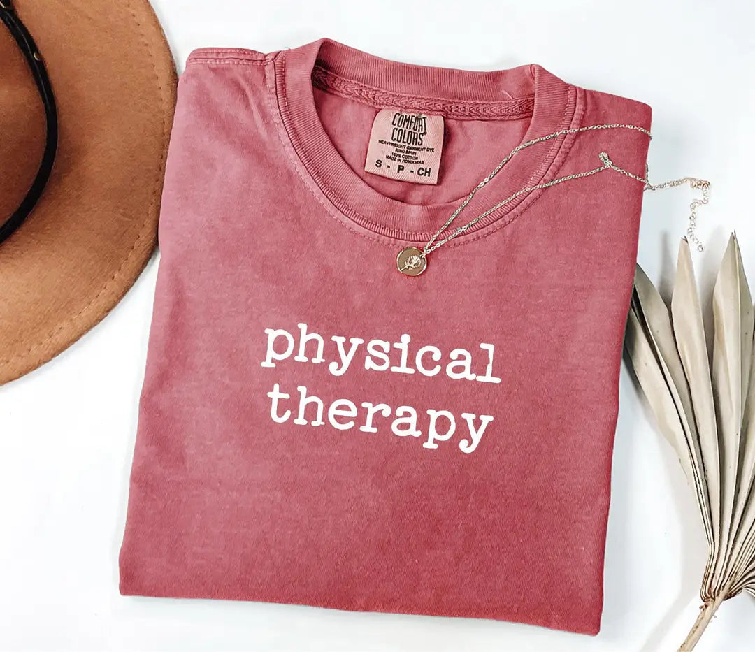 Physical Therapy graphic Comfort Colors T-shirt, additional product photograph.