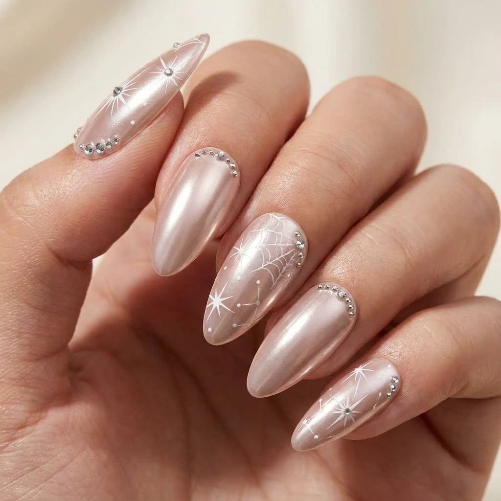 pink 3d chrome almond press on nails star gemstone web mockup 01