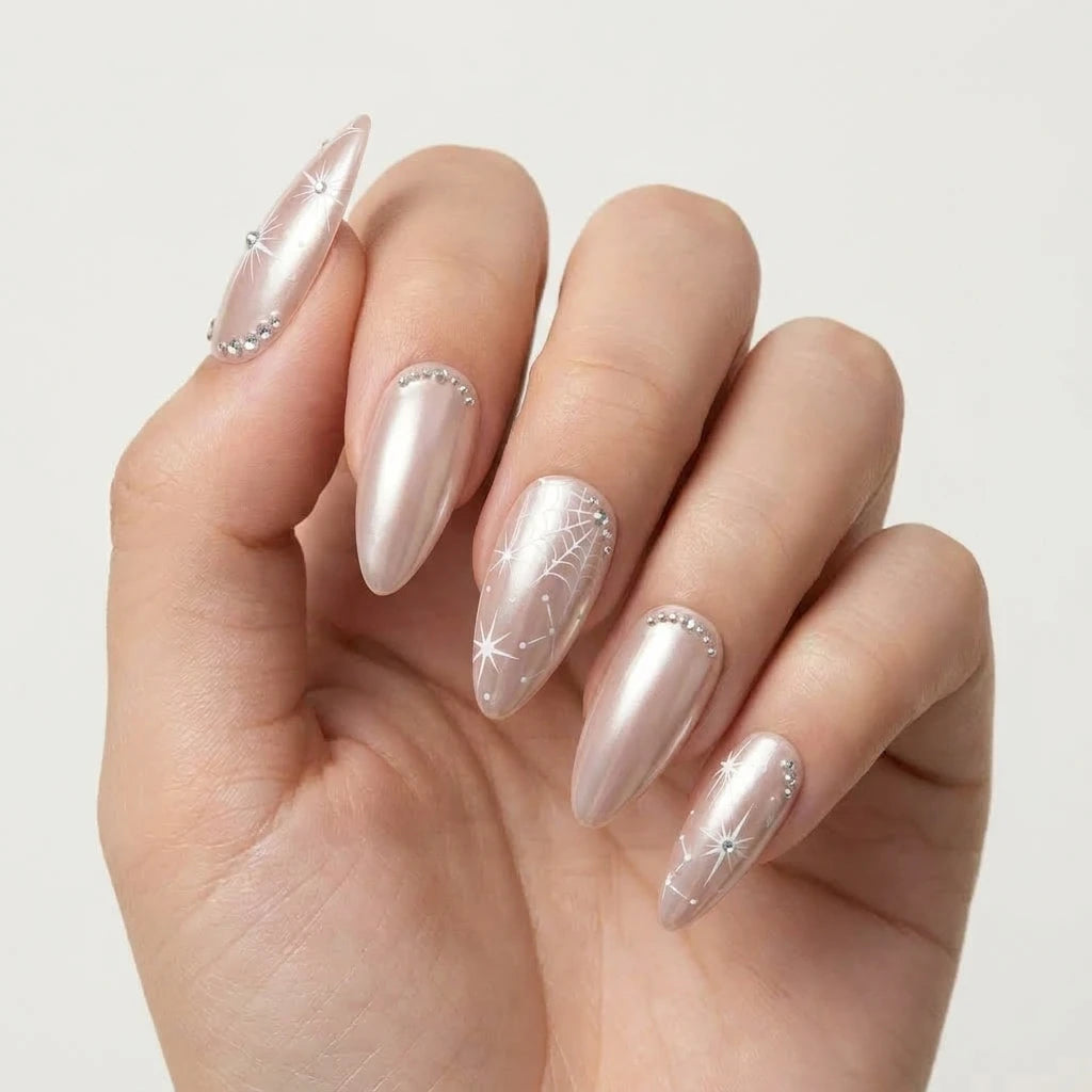 pink 3d chrome almond press on nails star gemstone web mockup 03