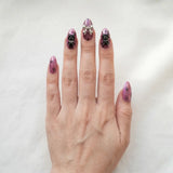 pink black 3d almond press on nails cat bow star spiderweb lifestyle 02