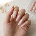 pink marble gold chrome tip coffin long press on nails 3d flower stem mockup 01