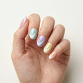 pink mint lilac cat eye oval press on nails velvet finish lifestyle 02