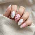 pink ombre 3d almond short press on nails coquette mockup 02